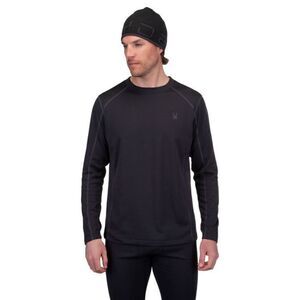 SPYDER Mens Performance Crew Top Sz XL Black Long Sleeve